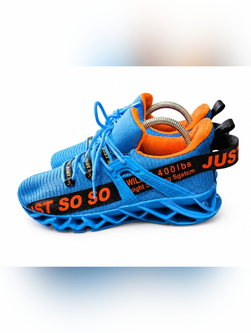 Blade Sole Men’s EU 40 Blue Orange Athletic Running Shoes Lace Up Sneakers